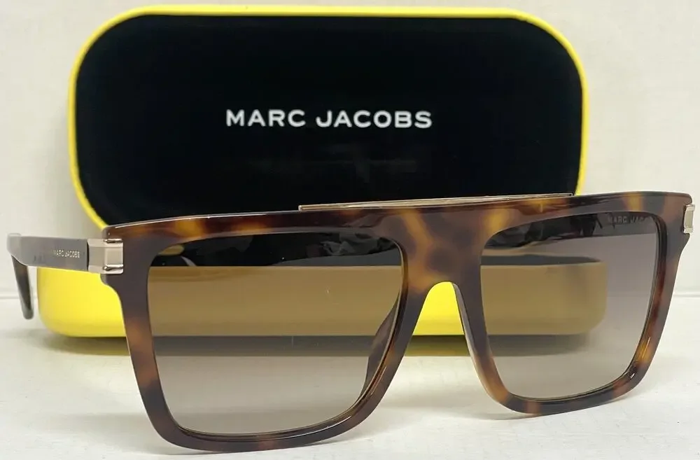 Marc Jacobs MARC 568/S Tortoise Havana Flat-Top Square Sunglasses Brown Gradient